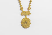Gold Tambourine Necklace with Relikaryo Pendant