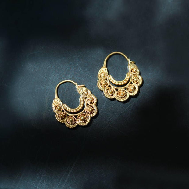 Gold Filipino Hoop Earrings