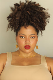 Dionne Hoop Earrings and Necklace Gold