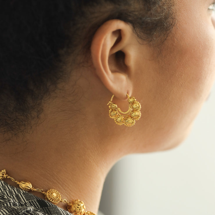 Filipino Hoop Creolla Earrings Gold 