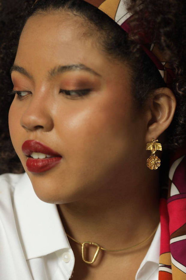 Filipina in Gold Earrings