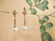 Pearl Tambourine Dangle Earrings