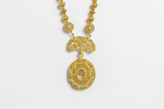 Amami Tambourine Necklace with Relikaryo Pendant Gold