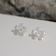 Silver Carnation stud earrings