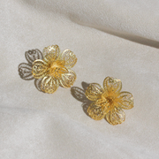 Gold Carnation stud earrings