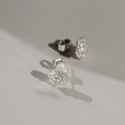 Silver Gumamela stud earrings