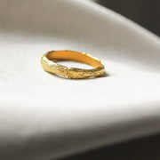 Textured gold ring