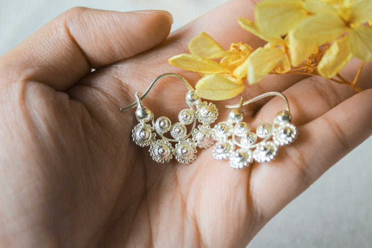 Lerida Crescent Earrings Silver