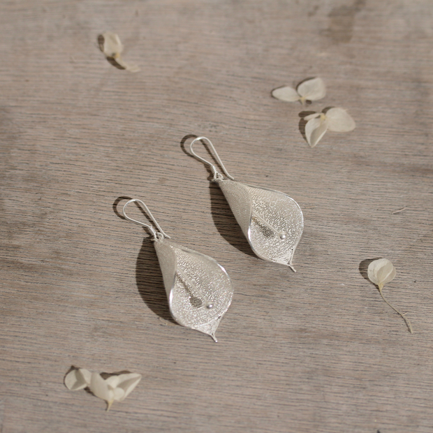 Liryo Calla Lily Hook Drop Earrings AMAMI Filipino Jewelry