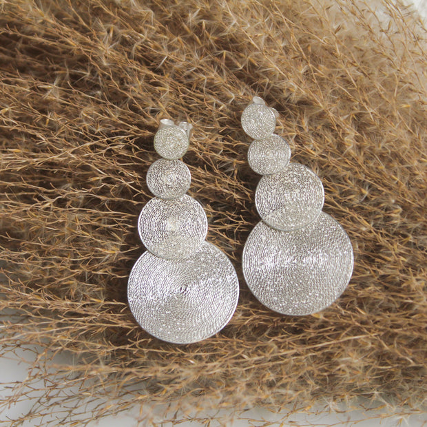 Silver Disc Drop Earrings Philippines