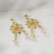 Golden Parol Shell Pearl Earrings