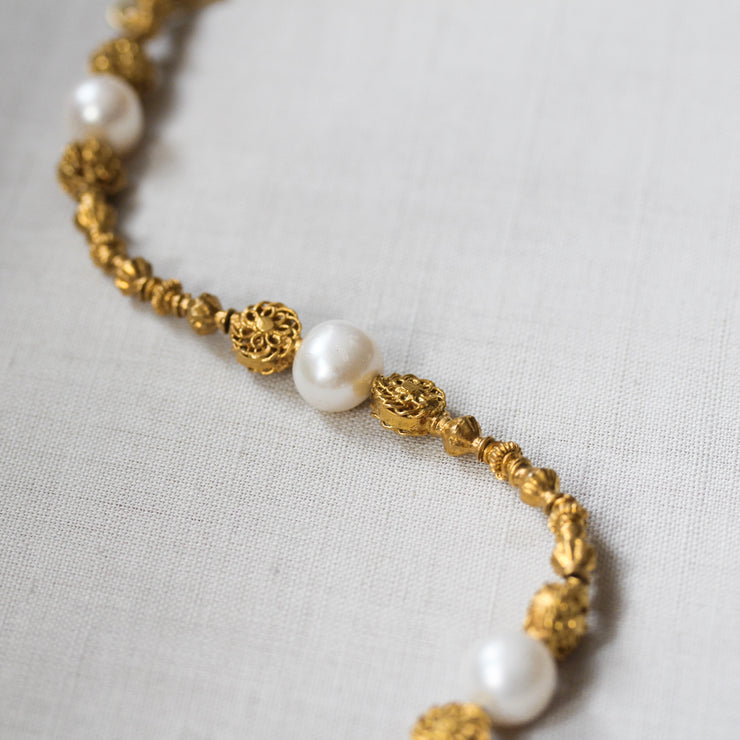 Pearl Tambourine Bracelet Gold 