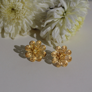 Gold Repolyo Rosa Filigree Stud Earrings
