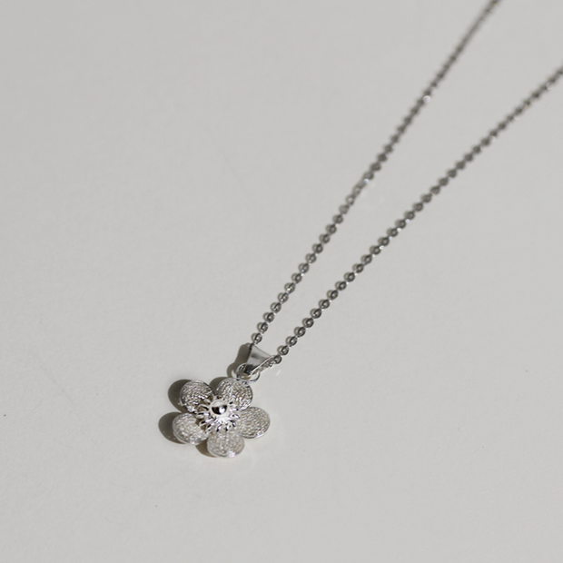 Silver Sampaguita Minimalist Pendant Necklace
