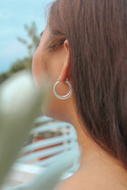 Twisted Hoops Silver Earrings